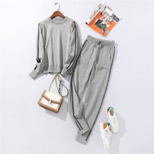 Load image into Gallery viewer, Autumn and Winter Explosions Sportswear High Collar Sweater Knit Pants Suit Casual Women's Two-piece Suit